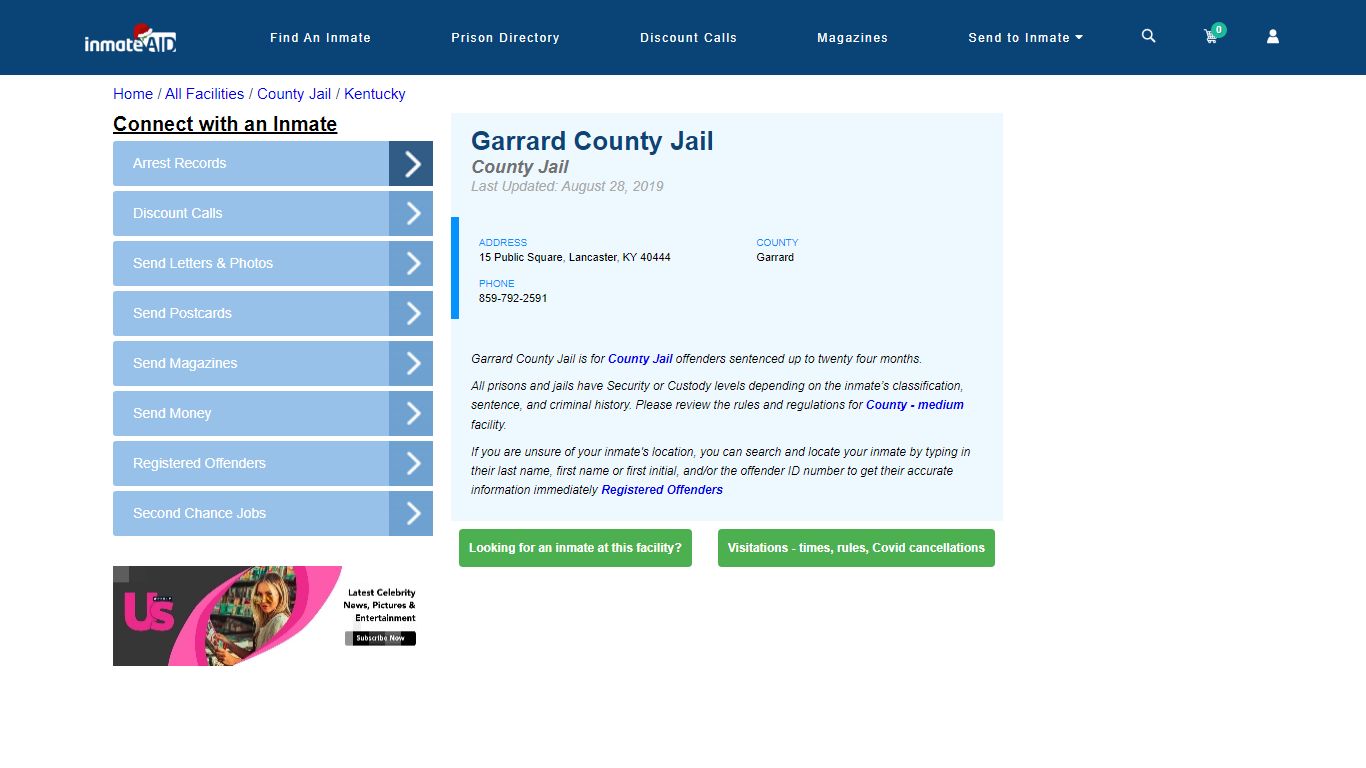 Garrard County Jail - Inmate Locator - Lancaster, KY