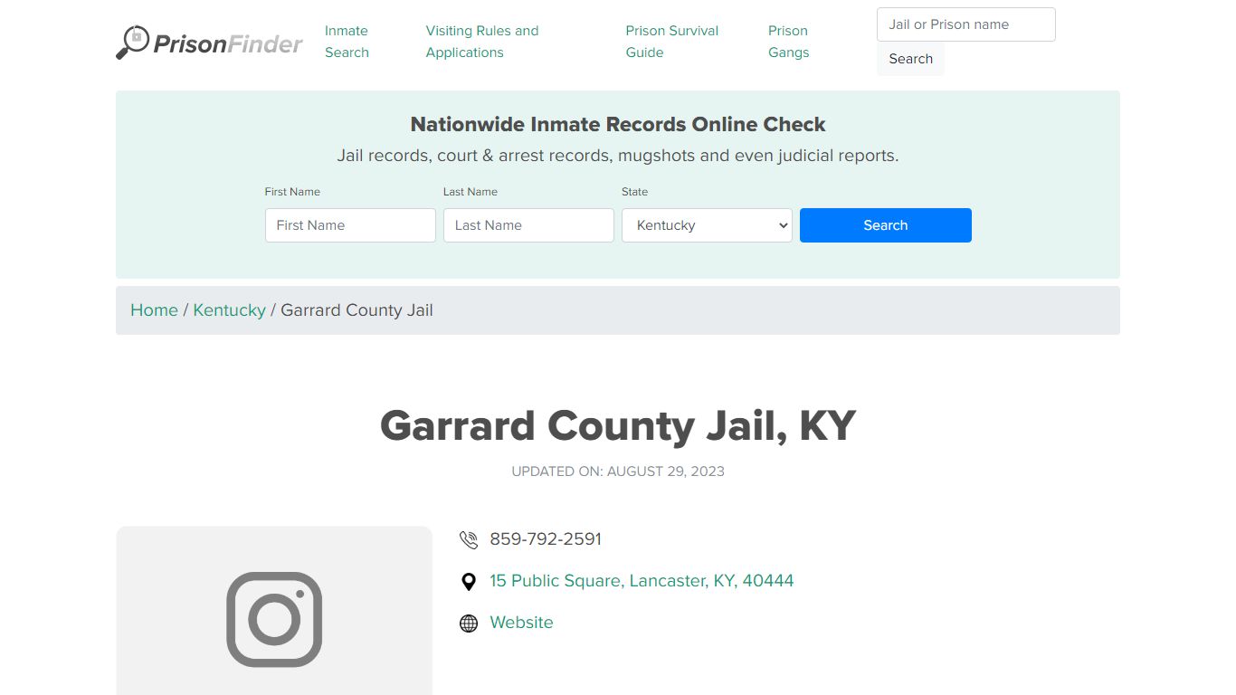 Garrard County Jail, KY Inmate Search, Mugshots, Visitation, Phone no ...
